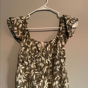 Blu Pepper Olive Floral Maxi Dress